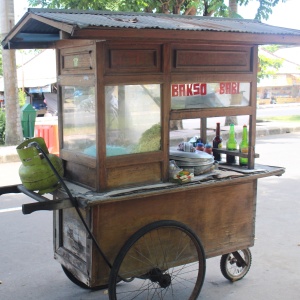 Not food trucks but food bikes...moped or pedal serving a minced-meat soup.  They ring a bell on their arrival at a new location. I'm tempted but ....